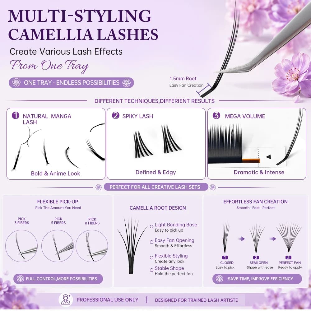 Camellia Volume Wimpernverlängerungen – Weich & Natürlich