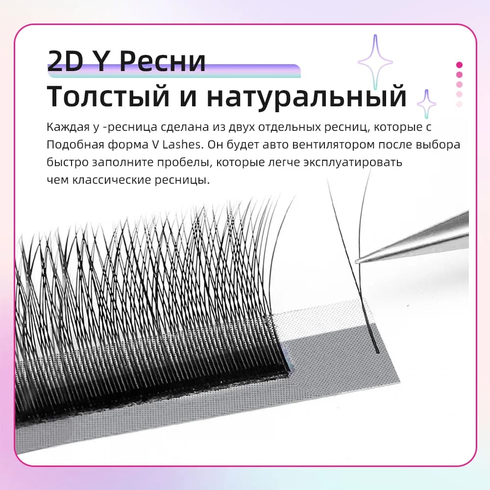 2D Y Wimpernverlängerungen, 5 Dosen, hochdichte Mesh-Netze
