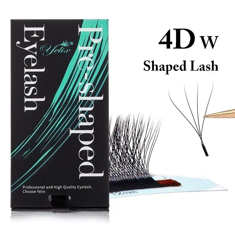 Natürliche weiche 3D-8D W-Form vorgefertigte Fächer-Wimpern