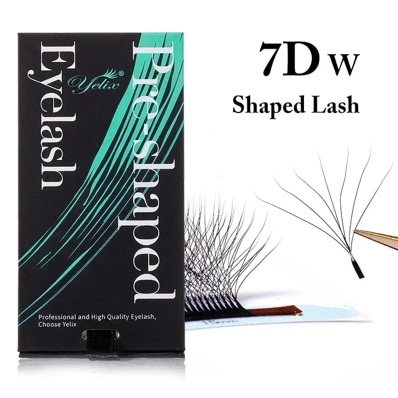 Natürliche weiche 3D-8D W-Form vorgefertigte Fächer-Wimpern