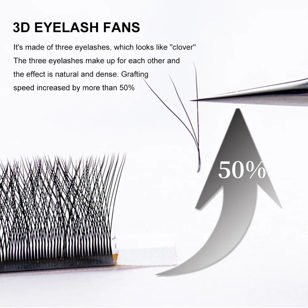 0,07mm W-Form Clover 3D Nerz-Wimpernverlängerungen