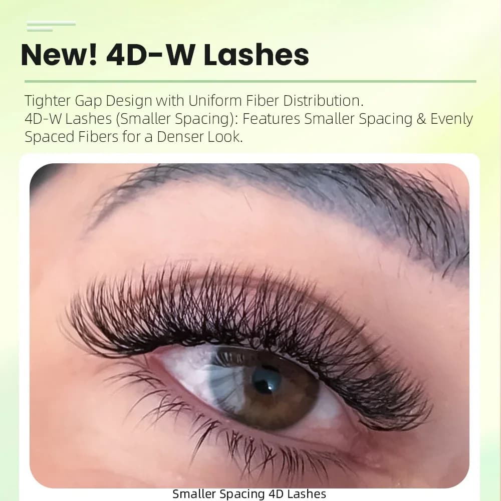 Schmale 4D W-Form vorgefertigte Volumen-Fächer-Wimpernverlängerungen