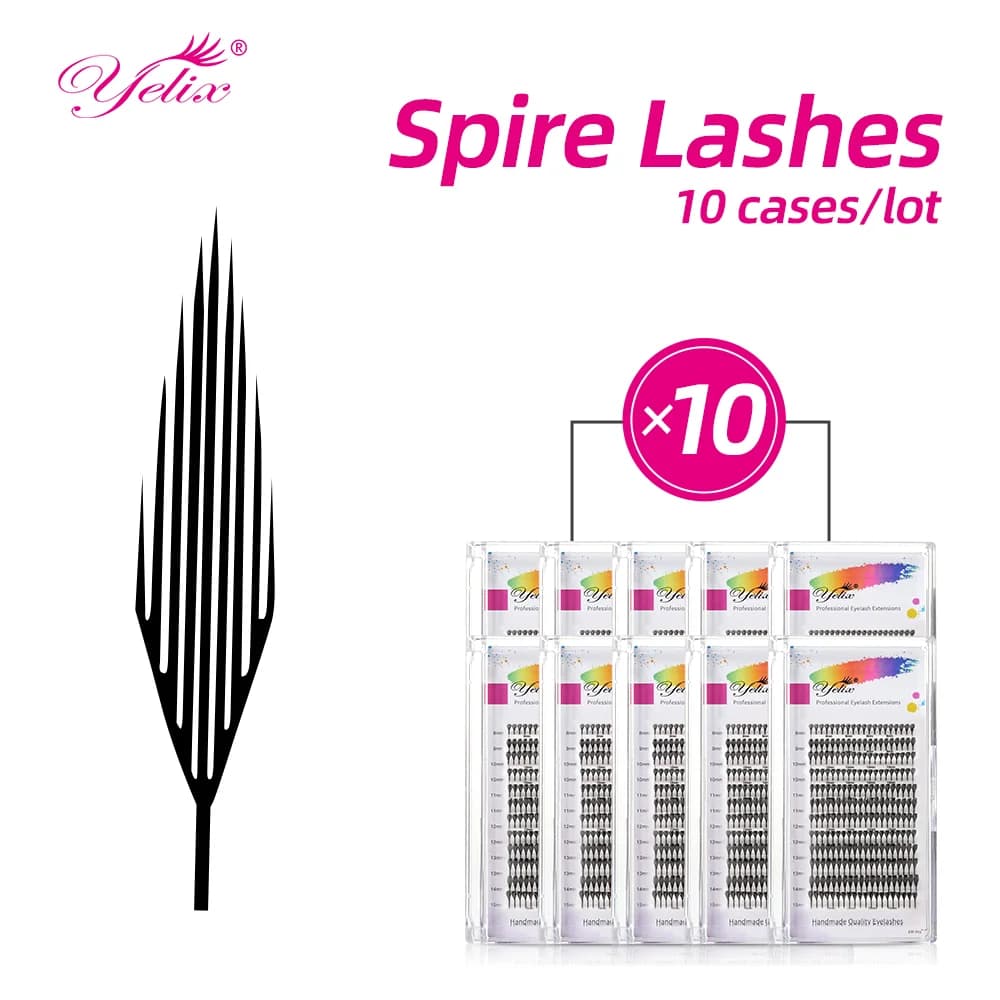 10 Dosen Natürliche Einzel-Wimpernverlängerungen in weicher Spire-Form