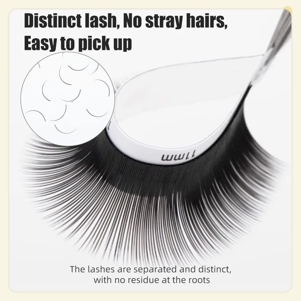 12 Reihen 0,15 mm matte schwarze Split-Tip Wimpern