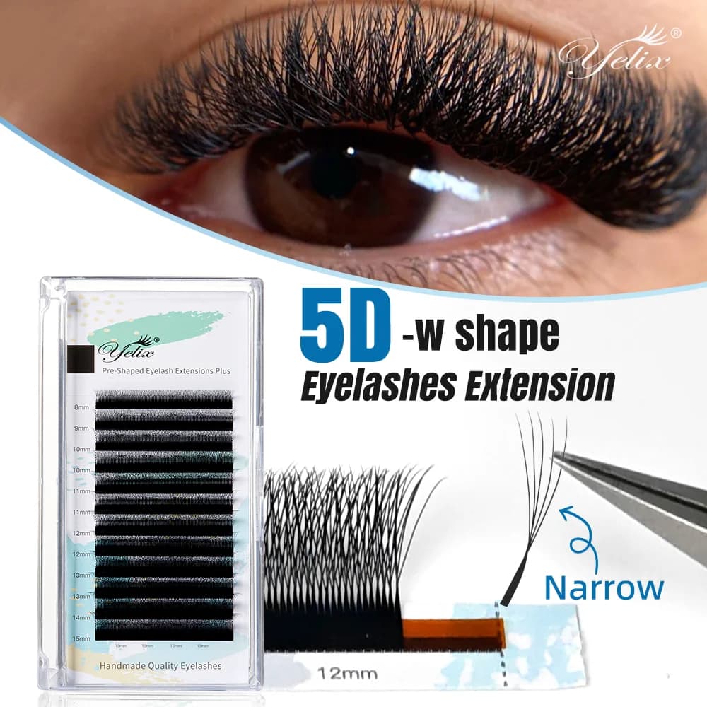 Schmale 5D W-Form Automatisch Blühende Wimpernverlängerungen