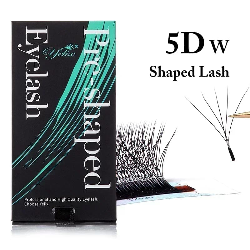 Natürliche weiche 3D-8D W-Form vorgefertigte Fächer-Wimpern