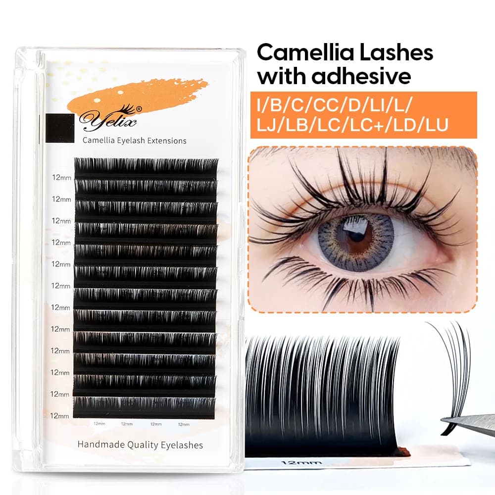 Camellia Bloom Einzelwimpern-Extensions mit Kleber