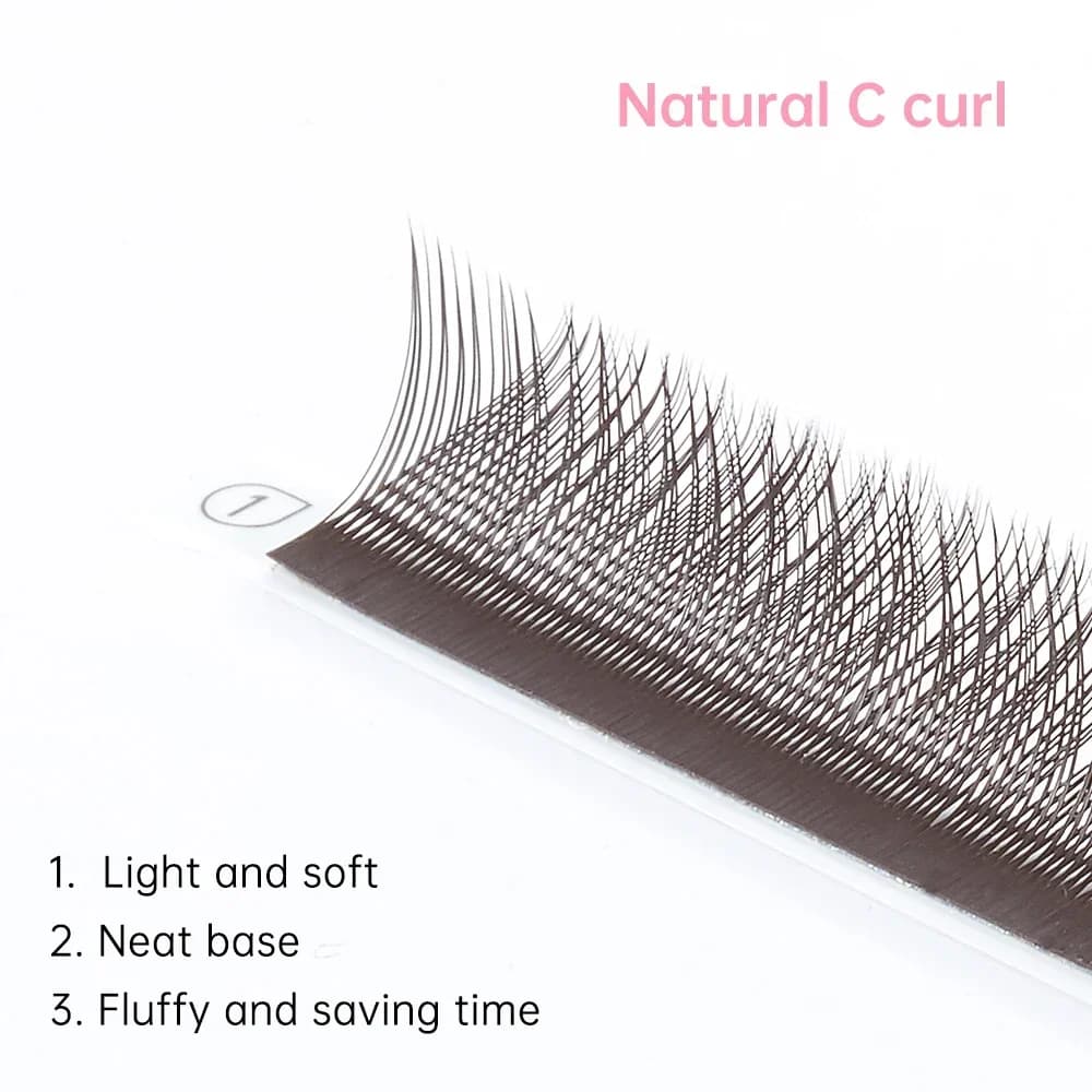 Braune Y-Form Einzelwimpern, 0.05mm, C-Curl
