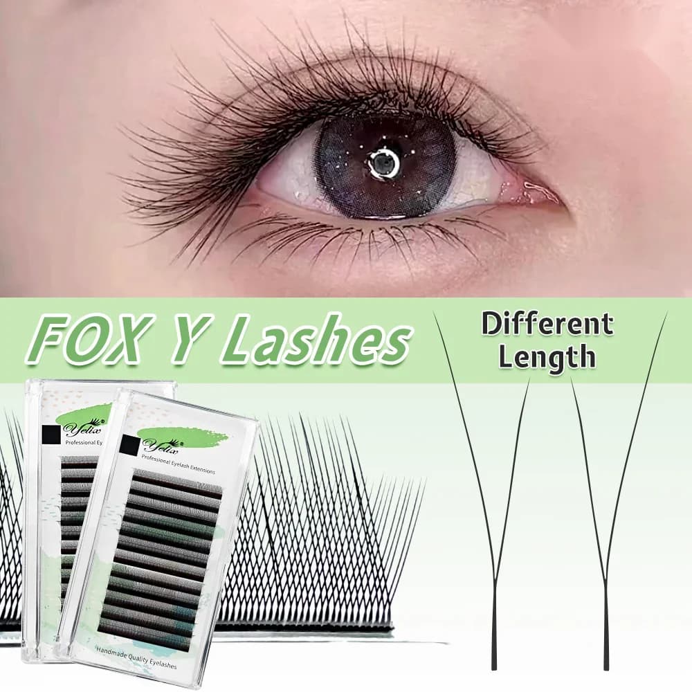 Fox Y-Form B/C-Curl Vorgefertigte Fächer-Wimpern Mix 8–13 mm