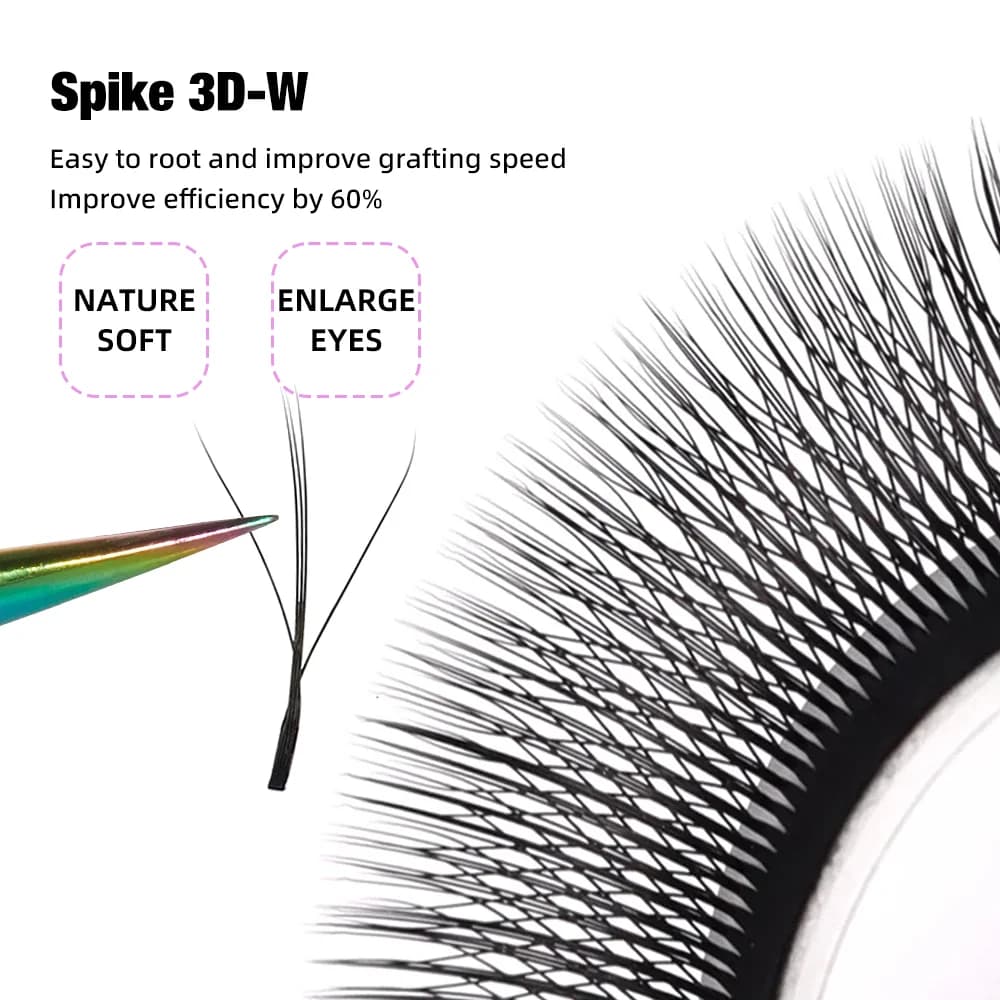 Schwarz-violette Spike 3D-W Volumen-Wimpern