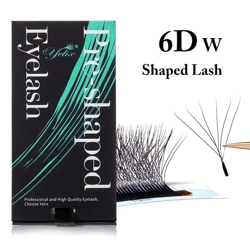 Natürliche weiche 3D-8D W-Form vorgefertigte Fächer-Wimpern