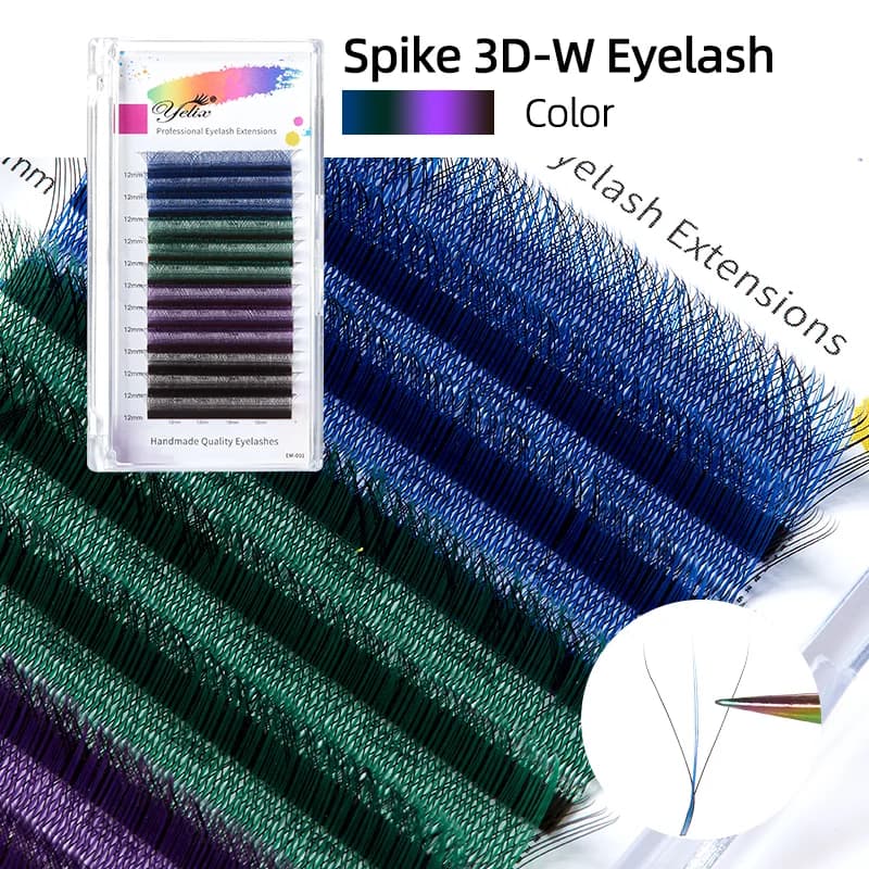 Schwarz-violette Spike 3D-W Volumen-Wimpern