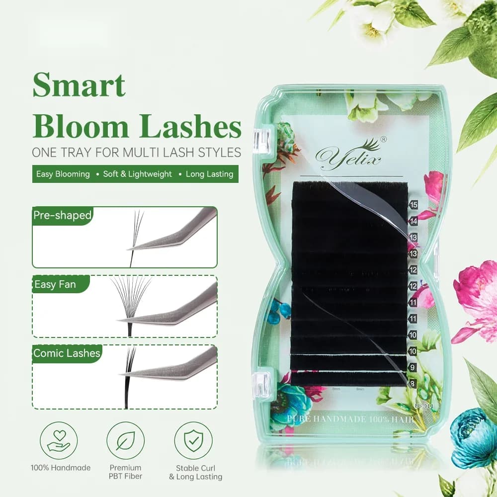 Smart Bloom W-Form vorgefertigte Volumen-Wimpernverlängerungen