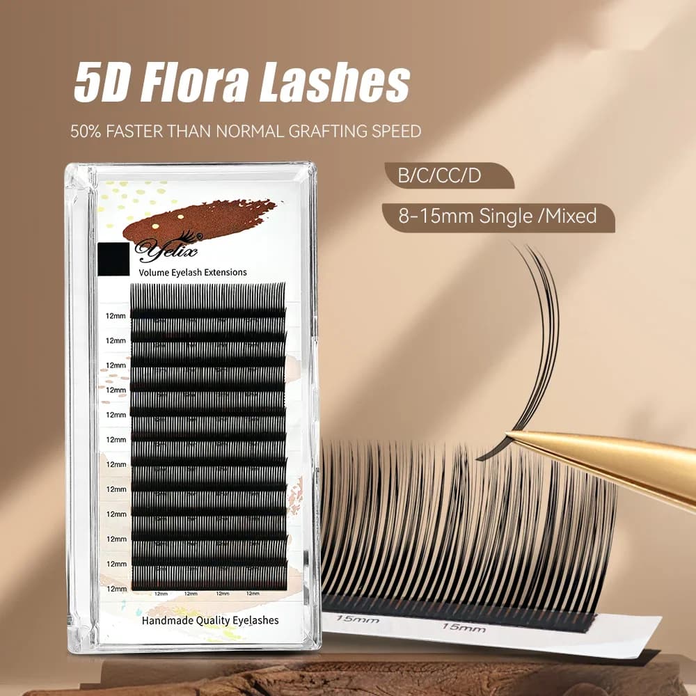 5D Flora Einzel-Wimpern-Extensions 0.07mm