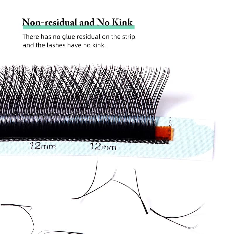 Natürliche weiche 3D-8D W-Form vorgefertigte Fächer-Wimpern