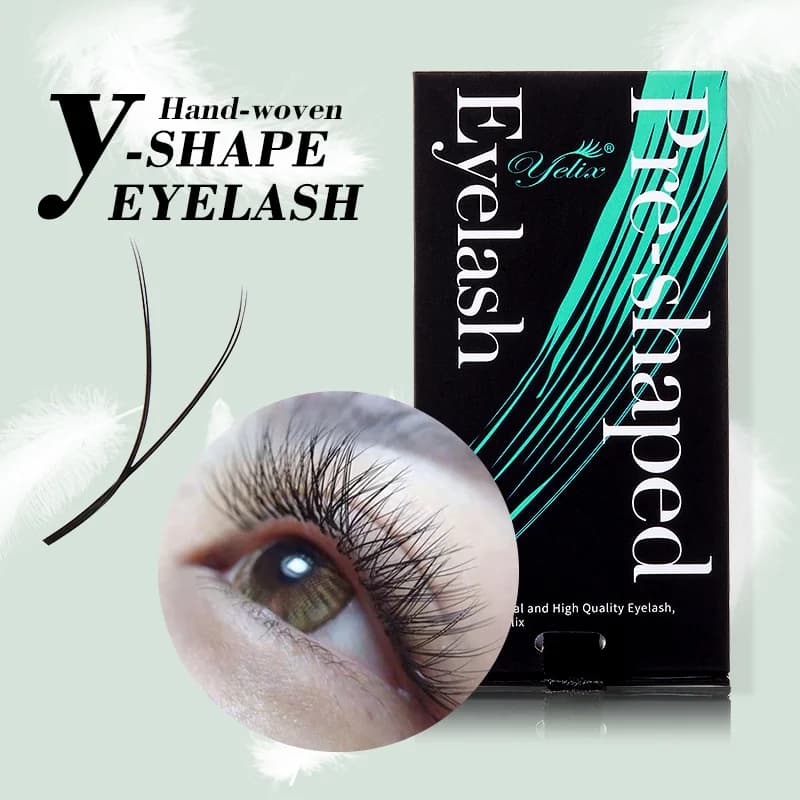 Natürliche weiche 3D-8D W-Form vorgefertigte Fächer-Wimpern