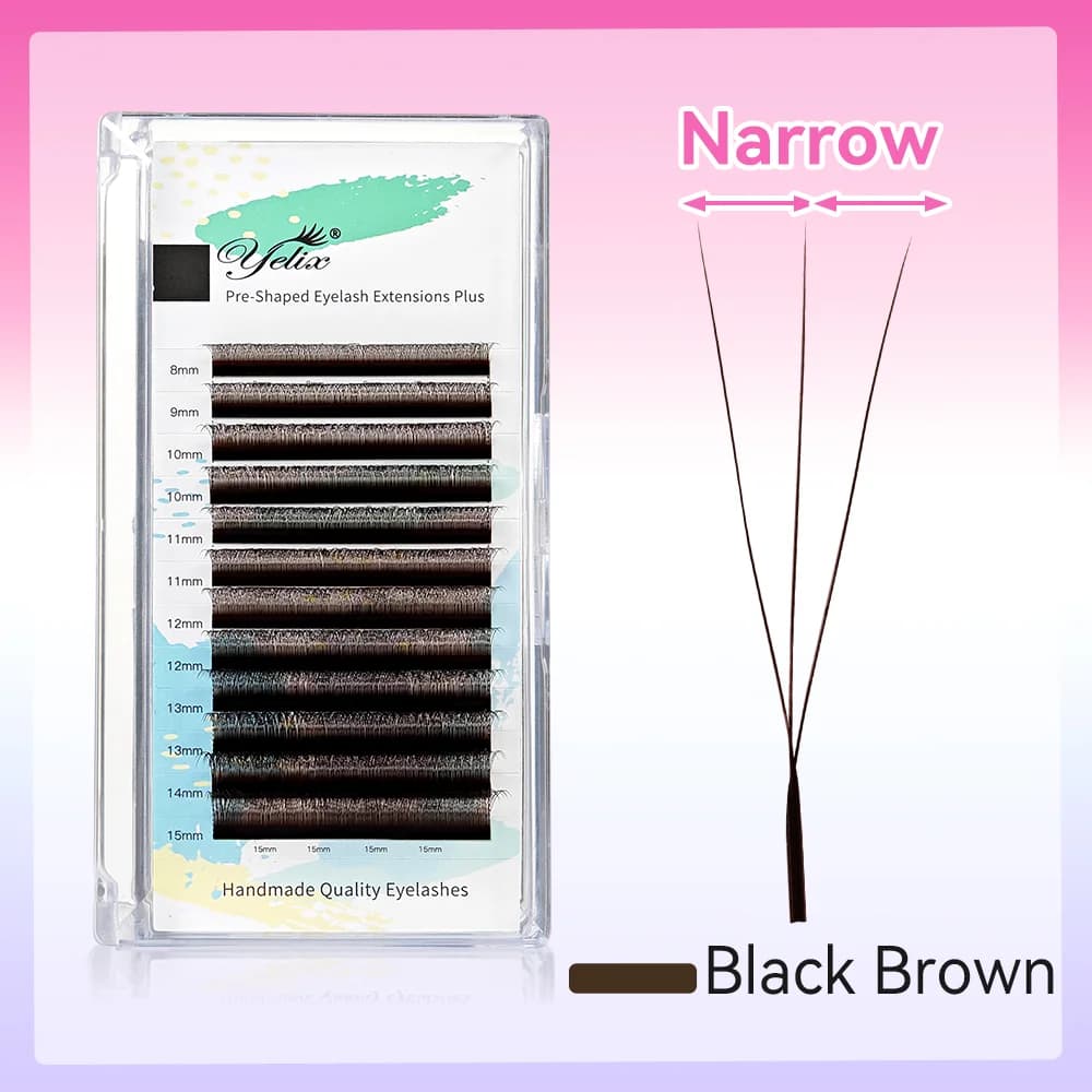 Schwarz-Braune Schmale 3D W-Form Volumen-Fächer