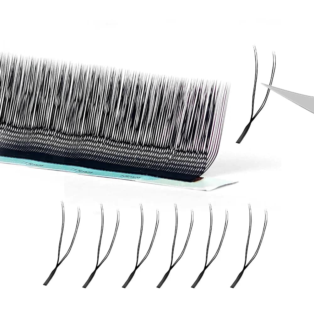 U-Form YY Wimpernverlängerungen, Doppel-Tipp Premade Fans