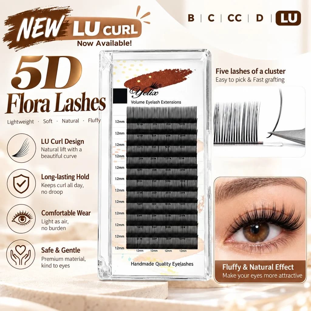 LU Curl 5D Flora Spike Einzel-Wimpernverlängerungen