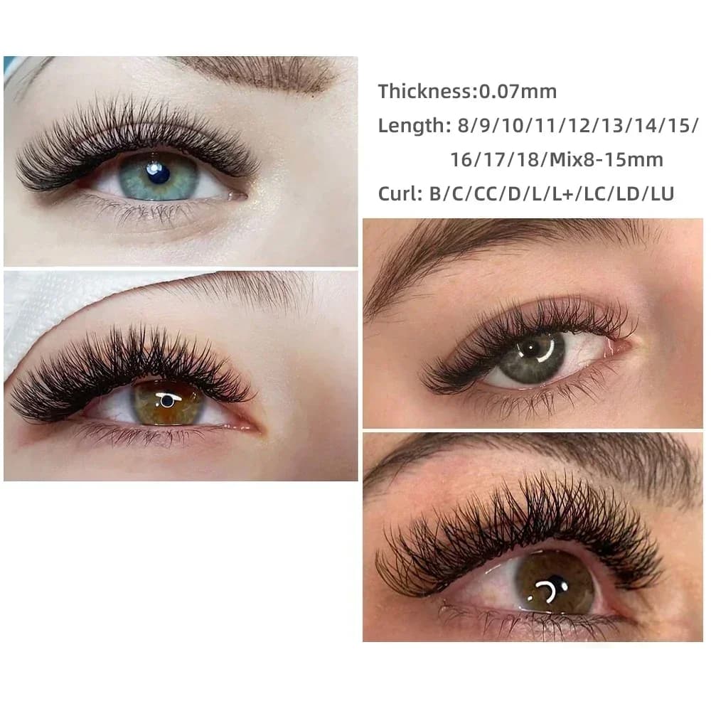 Weiche brasilianische Volumen-Wimpernverlängerungen