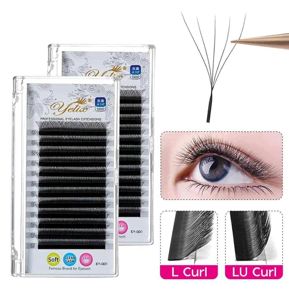 5D W-Form Vorfertigte Volumen Fächer C/D/L/M Curl
