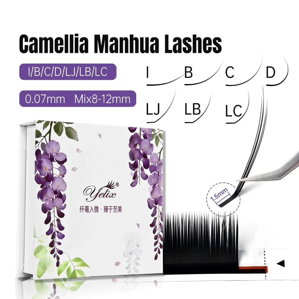 Camellia Wimpernverlängerungen mit kurzer Wurzel – Natürlicher Look